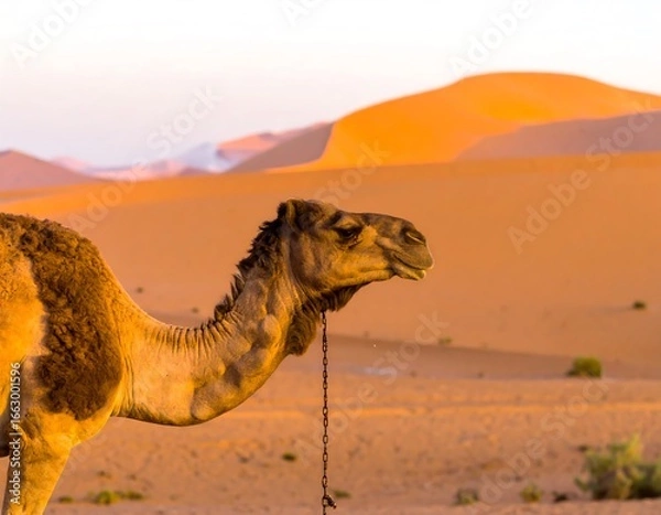 Fototapeta Desert camel at dawn
