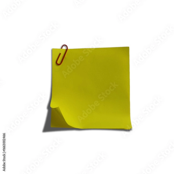 Fototapeta Empty Sticky Note with paper clip