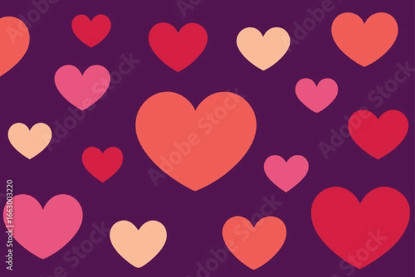 Fototapeta seamless background with hearts