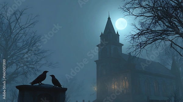 Obraz church in the fog