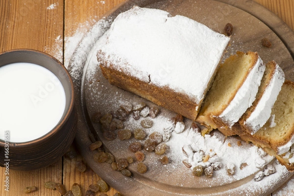 Fototapeta cake and milk
