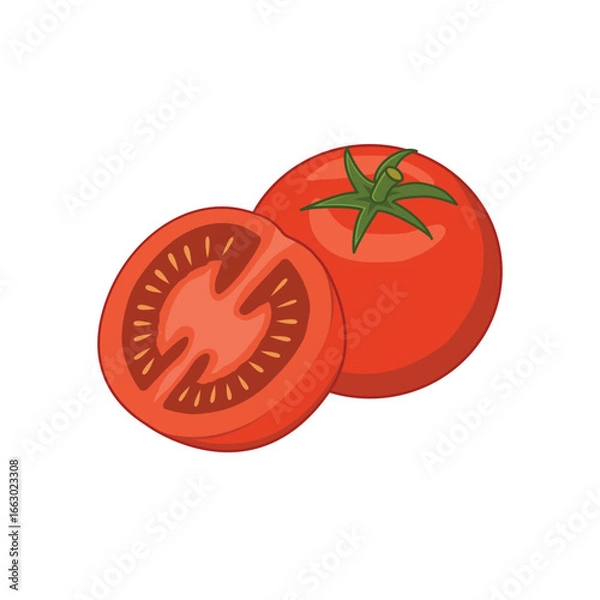 Obraz Fresh tomato. Vegetable vector design