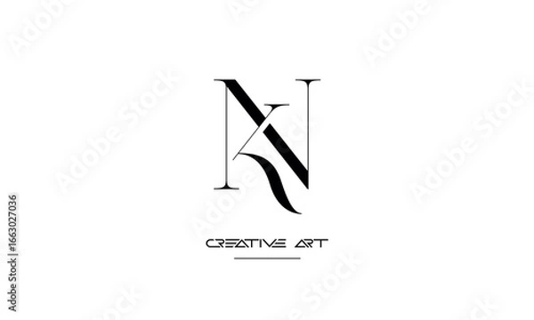 Obraz NK, KN, N, K abstract letters logo monogram