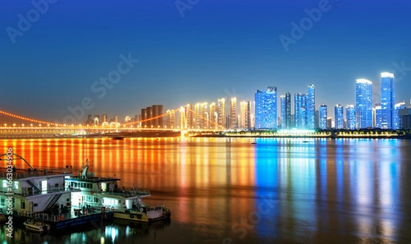 Obraz Night view of Wuhan, China