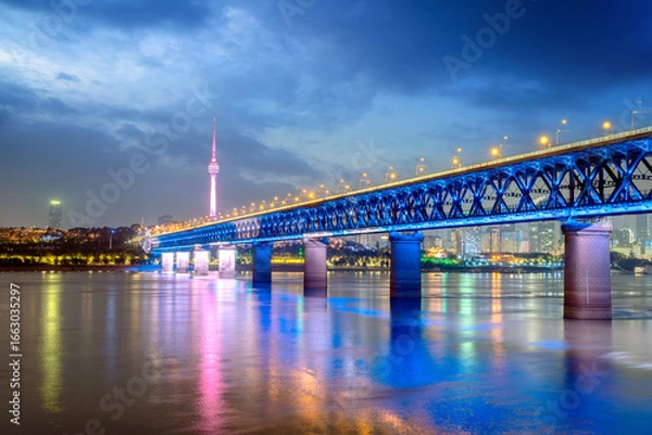 Obraz Night view of Wuhan, China