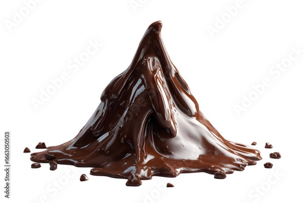 Fototapeta Shiny Dark Chocolate Dripping Splash isolated on transparent background