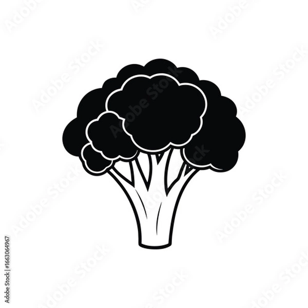 Fototapeta Broccoli silhouette vector art design