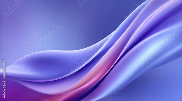Obraz Abstract 3D Rendered Wavy Fabric in Shades of Purple and Blue with Subtle Pink Highlights, Creating a Smooth and Elegant Texture for Backgrounds and Design Elements