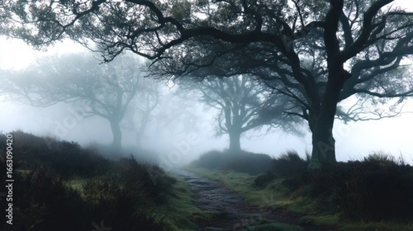 Obraz Misty forest path