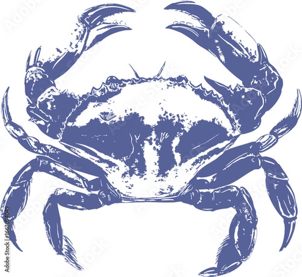 Obraz blue crab on white background