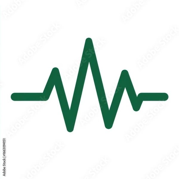 Fototapeta Pulse Heartbeat Line Flat Icon with a Simple Clean Design for Medical Apps