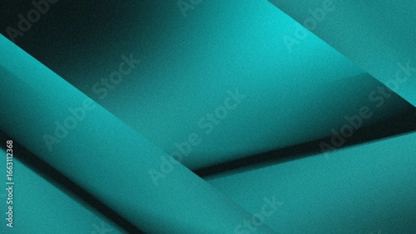 Fototapeta Futuristic turquoise abstract design with metallic light effects and smooth texture.