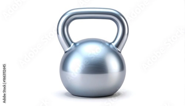 Obraz Silver kettlebell on white