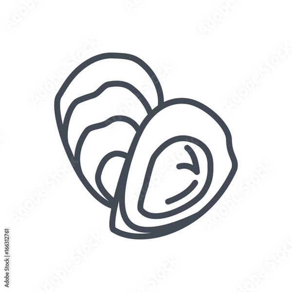 Obraz Seafood Food line icon oyster
