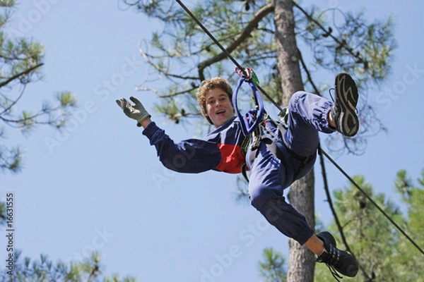 Fototapeta décontracté sur la tyrolienne