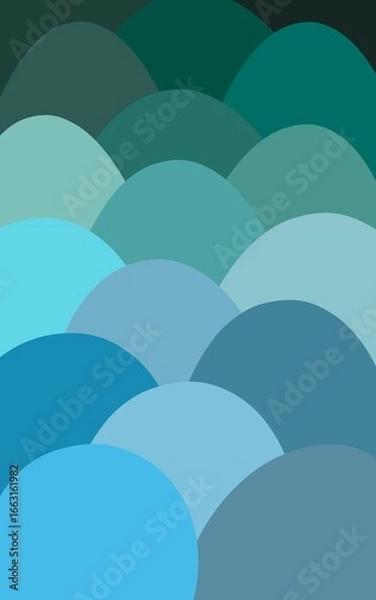 Fototapeta Blue Overlapping Circle Pattern