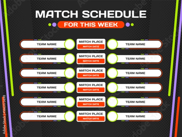 Obraz Match schedule for this week