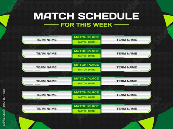 Obraz Tournament schedule for this week