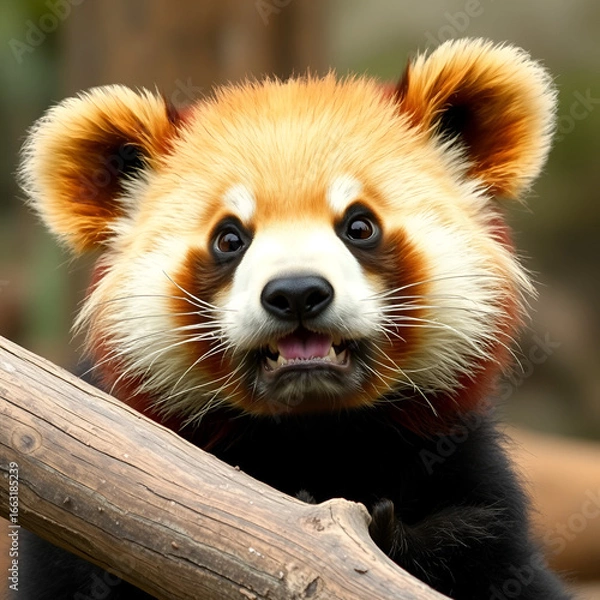 Obraz Close up the Only Brown Panda in this World, Qi Zai