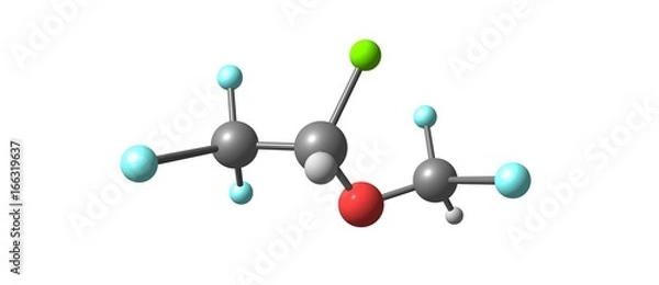 Fototapeta Isoflurane molecular structure isolated on white