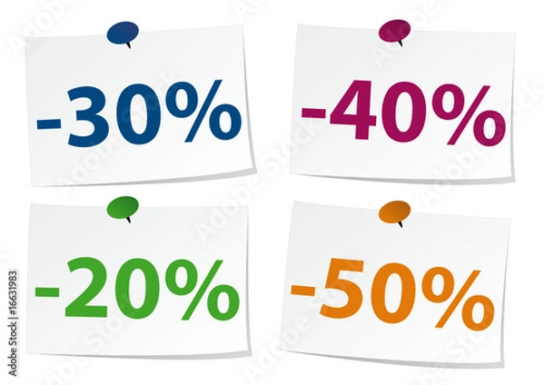 Obraz Réductions, promo, soldes : -20%, -30%, -40%, -50%