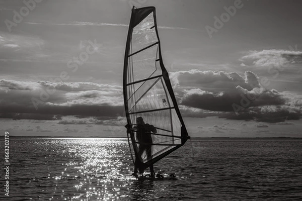 Obraz windsurfer at sunset