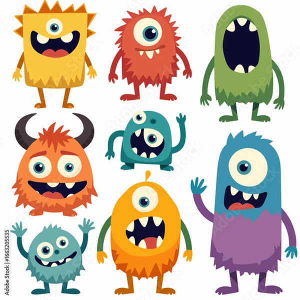 Obraz Set of funny monsters