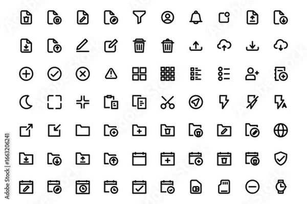 Obraz User interface UI Outline Icons User Interface Line Icons. Editable Stroke. icon set
