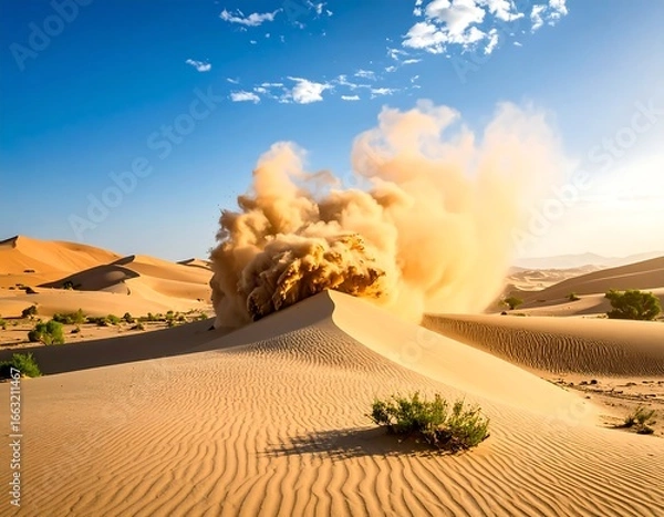 Obraz Dramatic sand dune explosion