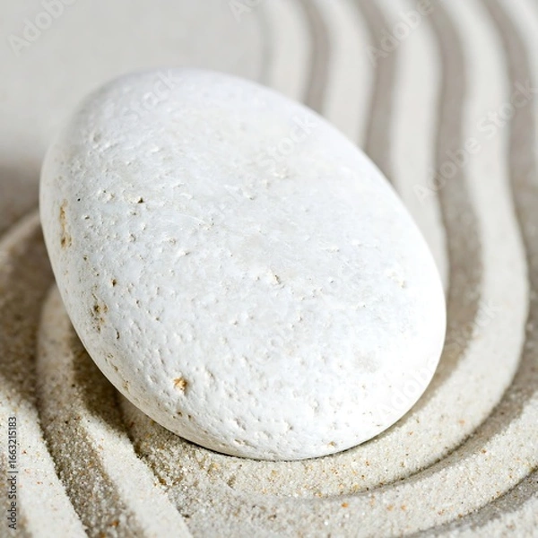Obraz Smooth white stone on sand
