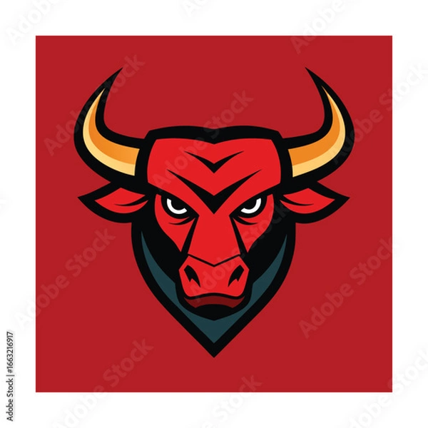 Obraz Strong Bull Head Mascot Logo Modern Vector