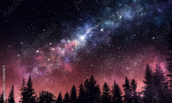 Obraz Stary czyste nocne niebo. Różne środki przekazu