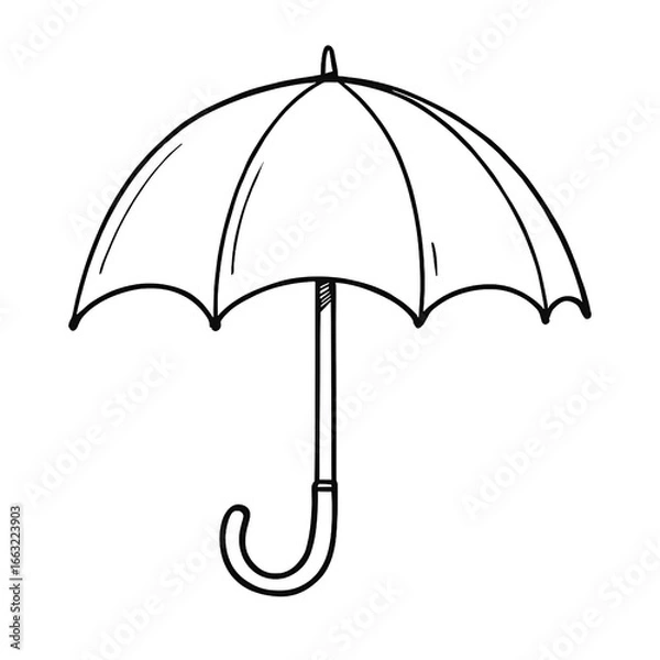 Obraz Umbrella drawing outline on transparent background
