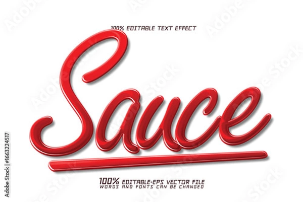 Fototapeta sauce red ketchup tomato editable text effect