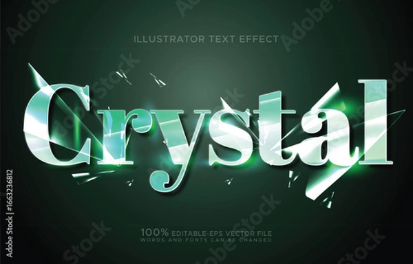 Fototapeta Crystal sharp breaking glass editable text effect