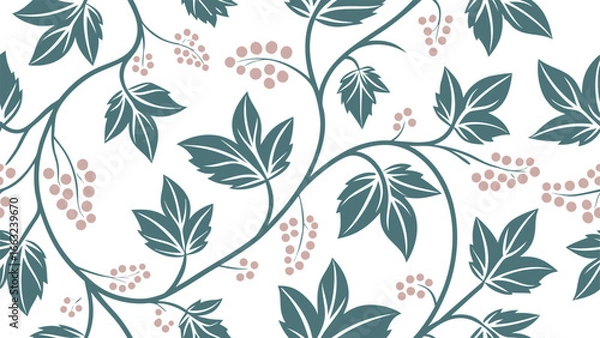 Obraz Elegant Botanical Illustration with Leaves and Berries