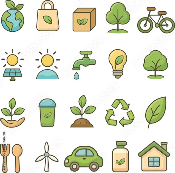 Obraz Eco Friendly Icons Set