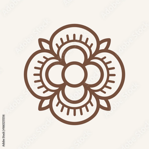 Fototapeta Flower circle emblem. Geometric logo. Modern abstract linear compositions.