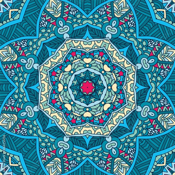 Fototapeta Vector floral art lacy zentangle inspirated mandala pattern