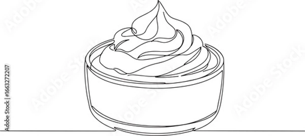 Fototapeta Elegant single line drawing illustration of delicious cr_me angl