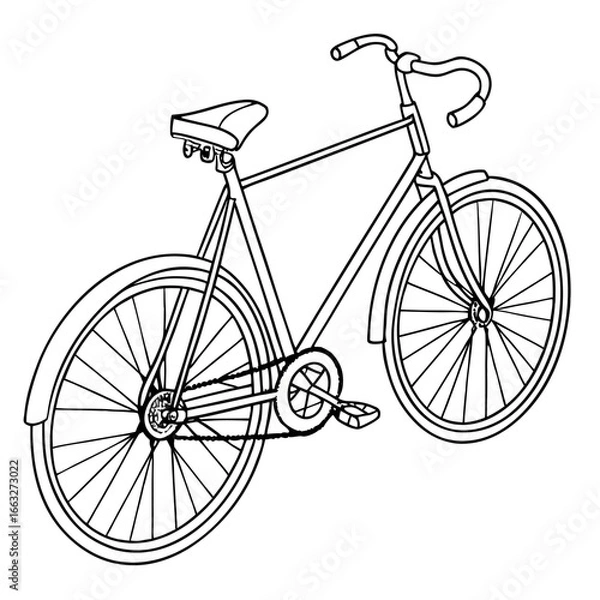 Obraz Bicycle Outline Minimal Transport Line Art Vector Transparent PNG