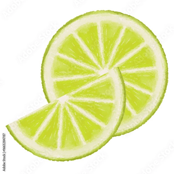 Fototapeta Sliced Lime Illustration