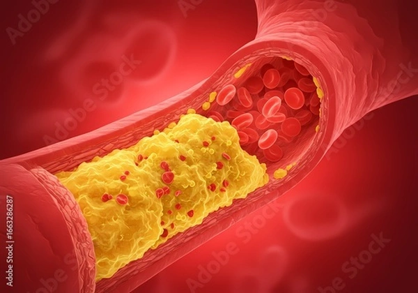 Fototapeta Understanding the Impact of Plaque Buildup on Arterial Health and Blood Flow