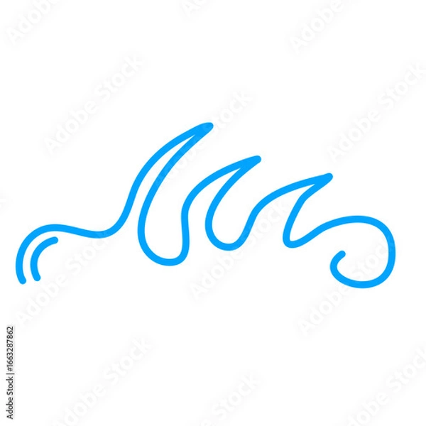 Fototapeta One line drawing sea wave