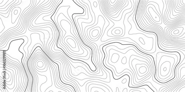 Fototapeta Topographic map pattern background vector. Abstract mountain terrain map background with abstract shape line texture. 