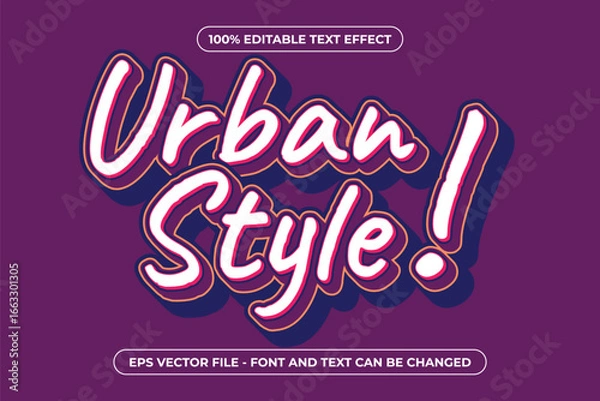 Obraz Purple Urban Style 3D Editable Text Effect