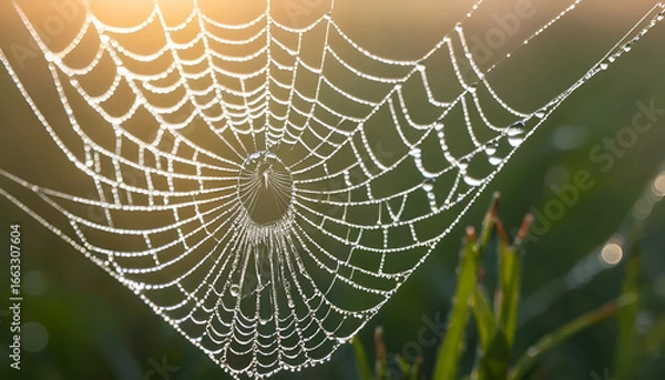 Fototapeta Realistic Spider Web Macro