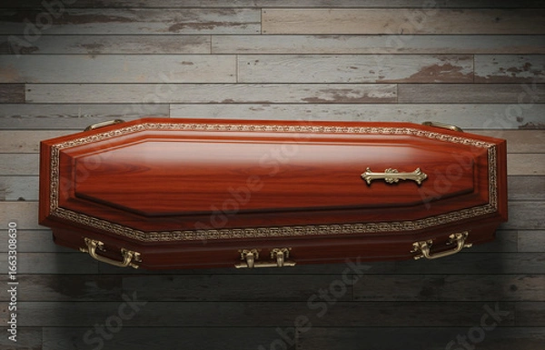 Obraz 荘厳な雰囲気の木製棺桶
