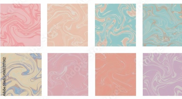 Obraz Pastel swirl backgrounds set