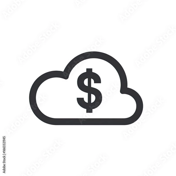 Fototapeta Cloud-based financial icon